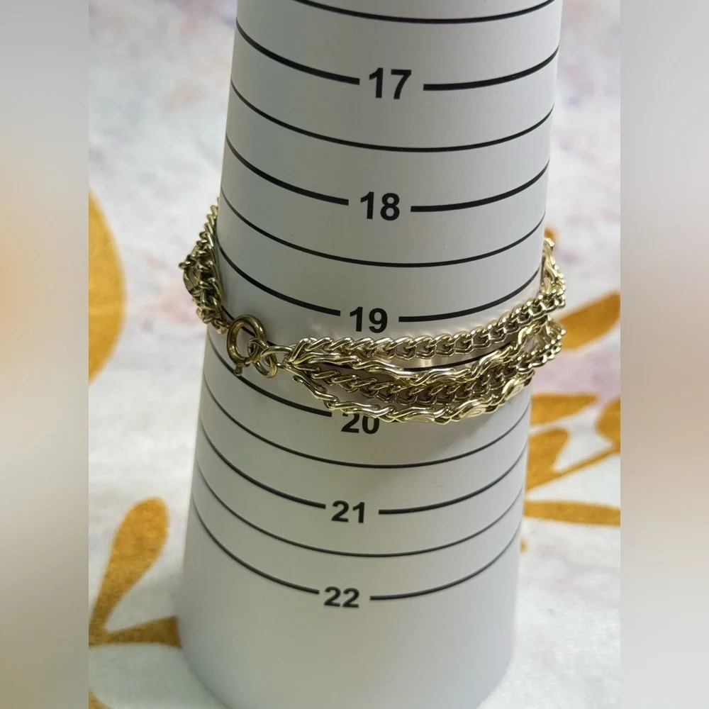 Sarah Coventry Multi-Gold Chain Necklace and Bracelet Set